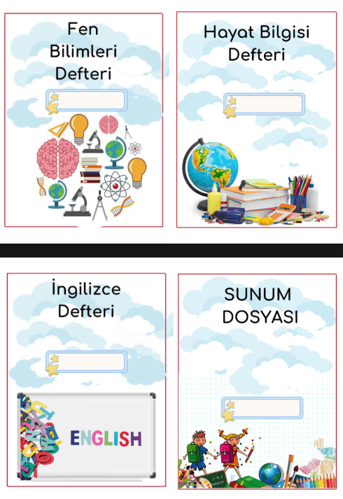 3. SINIF DEFTER KAPAKLARI